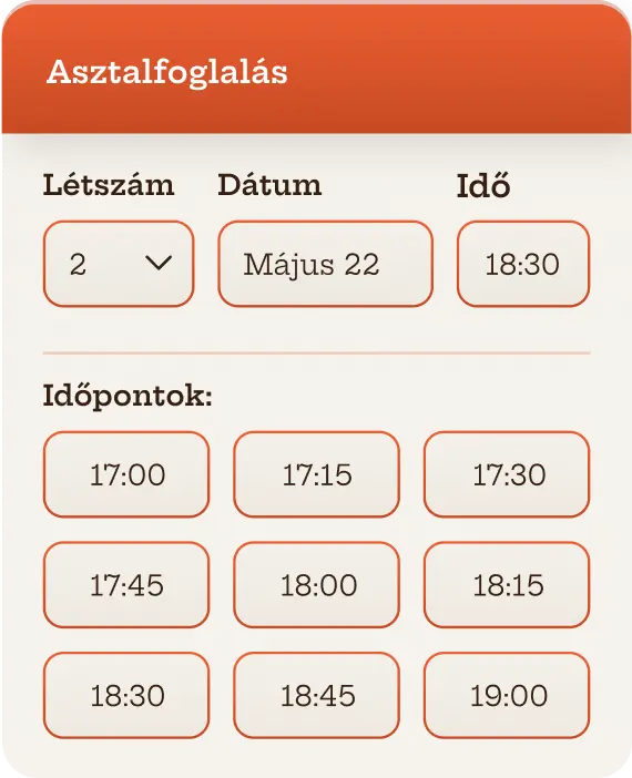 Pizza asztalfoglalás