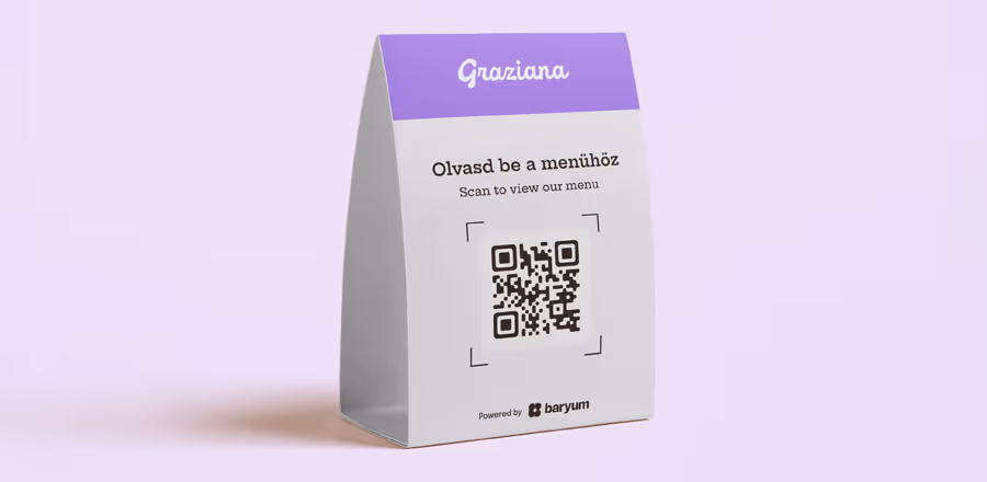 Asztali QR sátor testreszabható