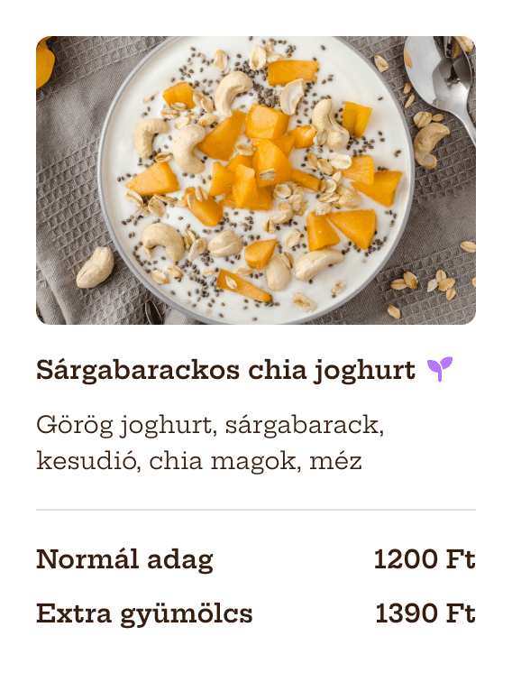 Képes éttermi menü